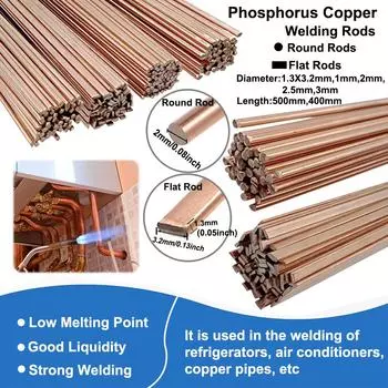 1,0-3,0 мм фосфорный медный электрод сварочный стержень латунная сварочная проволока бронзовый электрод паяльный стержень не нужен припойный порошок 5 Rods 1x500mm 5Rods