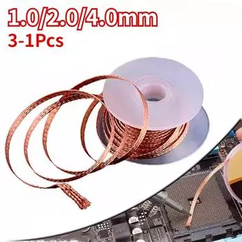 1,0-4,0 мм припойная проволока оплетка для удаления припоя сварочный фитиль проводной шнур флюс инструмент для ремонта BGA 1.0mmX1.5M 1PC