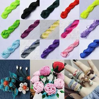 1,0 мм, 20 м, популярный браслет из бисера, тканая нить ручной работы, нейлоновый шнур, кисточки, макраме, бисерная нить для DIY браслета, изготовление ювелирных изделий, аксессуар для ювелирных изделий 1 Roll/Pack 1.0*20m темно серый