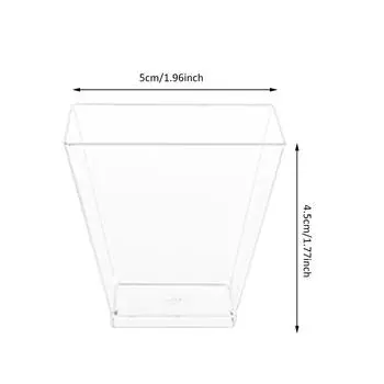 1-100 шт 40/20 унций мини-квадратные прозрачные пластиковые десертные стаканчики для вечеринки с маленькими пластиковыми десертными стаканчиками отлично подходят для десертов, пудингов, муссов