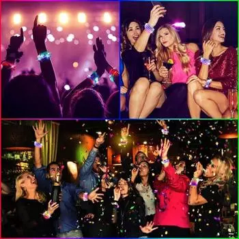 1-100 шт. Хэллоуин светодиодный акриловый светящийся браслет концертная поддержка флуоресцентный браслет праздничные браслеты для вечеринок праздничное украшение 1PC