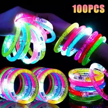 1-100 шт. Хэллоуин светодиодный акриловый светящийся браслет концертная поддержка флуоресцентный браслет праздничные браслеты для вечеринок праздничное украшение 1PC