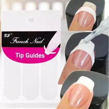 1/100 упаковка, французский трафарет для дизайна ногтей, направляющие для бахромы, наклейки для маникюра, лента для кончиков 1pc