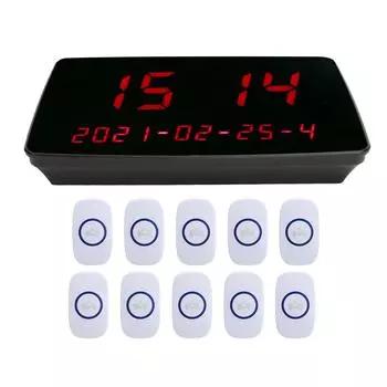 1-10 Беспроводной пейджер Кнопка вызова Приемник Система Ручной Пейджинговый Инструмент для Отелей AU PLUG