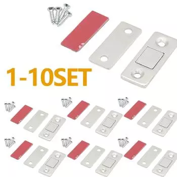 1-10 комплектов магнитных защелок для шкафов, дверных упоров, магнит с винтом, невидимый мягкий фиксатор, ультратонкий антикоррозийный дверной магнит для дома
