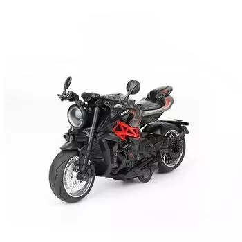 1/10 металлические игрушечные мотоциклы, измеренная модель мотоцикла MV AGUSTA, литая под давлением, дорожная модель с игровым звуком и подсветкой для мальчиков и детей 1/10-Size:17*11*8cm красный