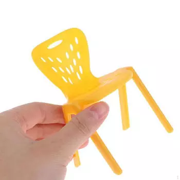 1/10 Миниатюрный стул для кукольного домика, аксессуары для декораций, принадлежности для моделирования, реквизит для фотосъемки жёлтый