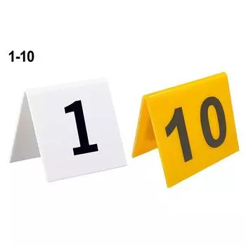 1 - 10 Нумерация столов Номер стола Акриловый знак для палатки белый