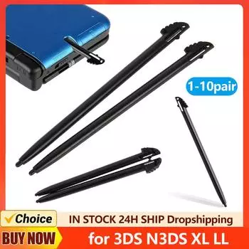 1-10 пар стилусов для сенсорного экрана Nintendo 3DS XL LL, совершенно новые игровые аксессуары, черный пластиковый игровой сенсорный карандаш
