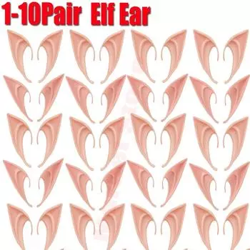 1-10 пар украшений на Хэллоуин, латексные эльфийские уши, имитация вампира, косплей, аниме, костюмы фей, вечеринка, латексный реквизит, рождественский декор