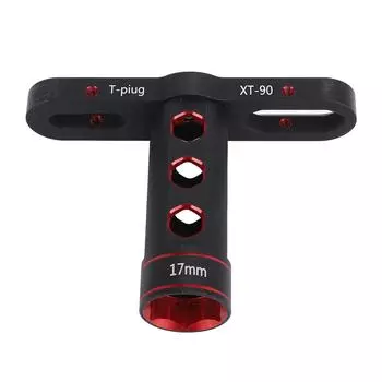 1/10 RC Car Tool 17 мм шестигранный адаптер колесный ключ алюминиевый сплав XT90 T-образный шестигранный торцевой ключ красный черный