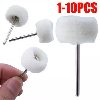 1-10 шт. 3 мм хвостовик хлопковая нить полировальная мини-щетка войлочная шлифовальная головка абразивный полировальный круг для дрели Dremel нефрит