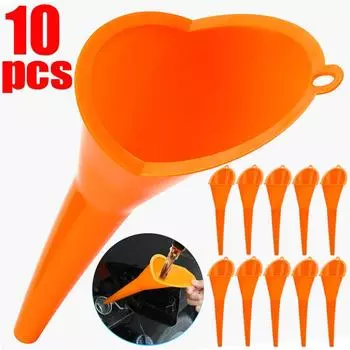 1/10 шт. Автомобильная воронка с длинным стержнем, инструмент для заправки бензина, масла и топлива, противоразбрызгивающая пластиковая масляная воронка, аксессуары для заправки мотоциклов, автомобильные аксессуары