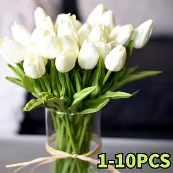 1-10 шт. искусственный цветок тюльпана Real Touch искусственный букет PE искусственный цветок для свадебного украшения цветы домашний садовый декор 1pc red