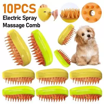 1-10 шт. Электрический спрей для домашних животных, массажная расческа, щетка для ухода за кошками и собаками, перезаряжаемая массажная расческа, плавающая расческа для удаления шерсти, уход за домашними животными CHINA