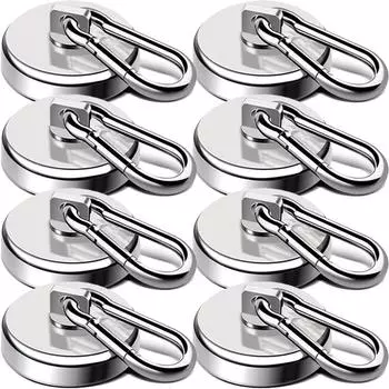 1/10 шт. Крепкие магнитные крючки с поворотным карабином, сверхпрочный вращающийся неодимовый магнитный крючок для кухни, холодильника, магнитная присоска