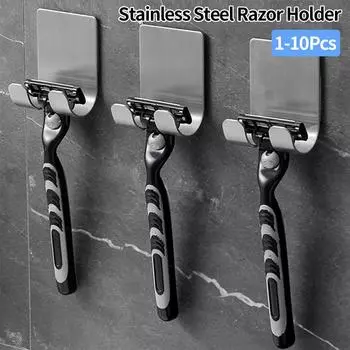 1-10 шт. кронштейн для бритвы из нержавеющей стали для мужской бритвы, полка для держателя бритвы в ванной, настенный держатель для бритвы, крючок для хранения на кухне