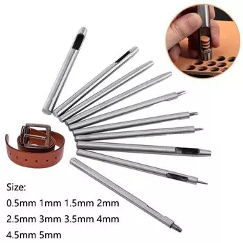 1/10 шт. круглый дырокол для кожи, инструмент для прокалывания ремней, набор для самостоятельного прокалывания дыроколом, инструмент для резки металла 0,5-5 мм