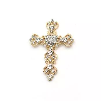 1~10 шт. Лот 46 мм*65 мм серебряные золотые крестообразные пуговицы со стразами с плоской задней частью для свадебного украшения металлическая брошь бант для волос ювелирные изделия