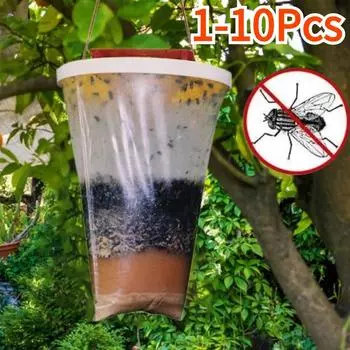 1-10 шт. ловушка для мух, подвесная ловушка для мух, нетоксичная сумка для приманки для мух, ловушка для вредителей с приманкой, убийца насекомых, садовая подвесная мухоловка
