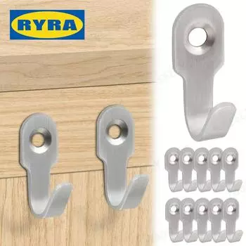 1-10 шт. Мини-крючок J-образной формы из нержавеющей стали с винтами, настенные крючки для ключей, кухонные принадлежности, фурнитура для ванной комнаты 1PCS