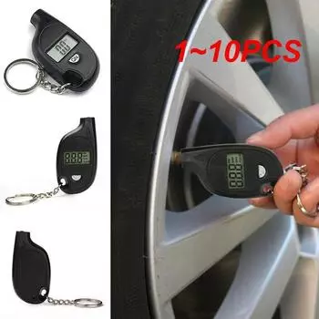 1~10 шт. Мини-тестер давления воздуха в шинах для шин и колес, цифровой мини-портативный ЖК-дисплей, автоматический инструмент, монитор давления в шинах, нет