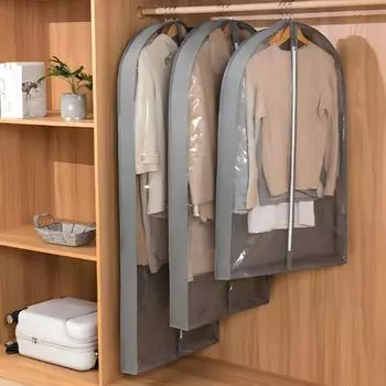 1-10 шт. моющийся пылезащитный чехол для хранения сумка черный край бытовой прозрачный водонепроницаемый чехол для костюма пальто подвесная сумка для хранения одежды 60X100CM