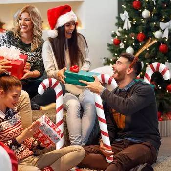 1-10 шт надувные рождественские леденцы палочки 90 см гигантские рождественские Санта трости трости шары для ходьбы 2024 новогоднее украшение для вечеринки