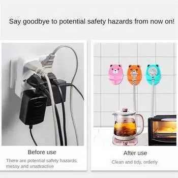 1~10 шт. настенный крючок для хранения, кронштейн для вилки-медведя, держатель для розетки без проколов, кухонный скрытый крючок, настенная клейкая вешалка