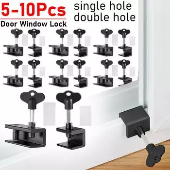 1-10 шт., оконный замок для раздвижной двери, стопор для раздвижной створки, замки для шкафов, ремни, двери, безопасность, противоугонный замок для детей и малышей 5pcs