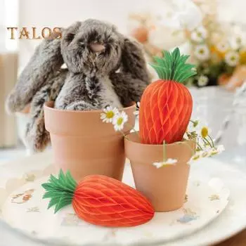 1/10 шт. пасхальное украшение в виде моркови, мини-искусственная бумага, соты, морковка, подвесное украшение, сделай сам, поделки для домашнего декора для вечеринки 15cm 1pc