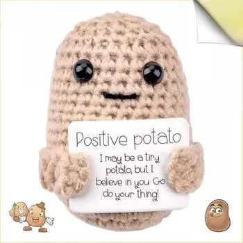 1-10 шт. Позитивная энергия Картофель Мини ручной работы плюшевая вязаная кукла с карточкой веселая антистрессовая вязаная кукла украшение для дома 1PC