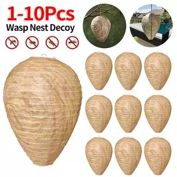 1-10 шт., приманка для осиного гнезда, отпугивающие шершни, нетоксичные поддельные гнезда, приманка для пчел, улей, фонари, подвесные ловушки для сада и патио