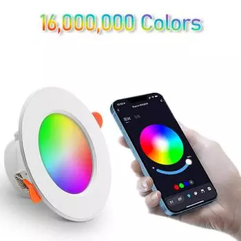 1-10 шт. RGB светодиодный потолочный светильник RGBW + CW + CCT с регулируемой яркостью, 10 Вт, Bluetooth, умный потолочный светильник, голосовое управление для one size