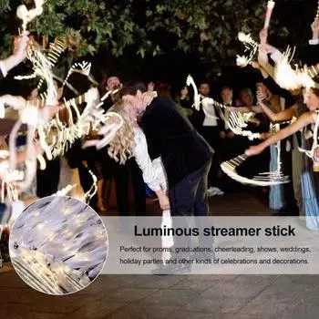 1/10 шт. светящиеся палочки для свадьбы светодиодные свадебные палочки серпантин с колокольчиком фея лента палочка для свадьбы новогодние вечеринки концерты дни рождения 1pc белый