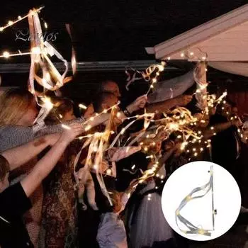 1/10 шт. светящиеся палочки для свадьбы светодиодные свадебные палочки серпантин с колокольчиком фея лента палочка для свадьбы новогодние вечеринки концерты дни рождения 1pc белый