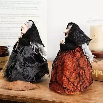 1-10 шт., украшение на Хэллоуин в виде ведьмы, милое украшение на ведьму, ручная метла, украшение для дома и сада, украшение для вечеринки на Хэллоуин 1PC чёрный