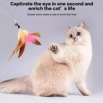1/10 шт. забавная игрушка-симуляция перьев для кошек, интерактивная игрушка для кошек, котенок, играющий в дразнилку, палочка, сменная голова, товары для животных
