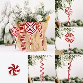 1/10 шт. подарочный пластиковый большой леденец поддельные конфеты подвеска игрушки красочные рождественские украшения веселье 1PC