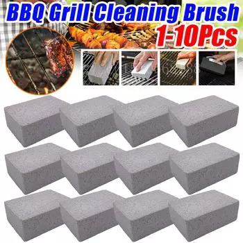 1-10Pcs BBQ Grill Cleaning Brush Brick Block Barbecue Cleaning Stone Pumice Brick for Barbecue Rack Outdoor Kitchen BBQ Tools