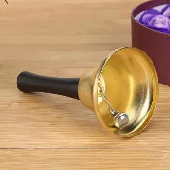 1-10Pcs Metal Christmas Hand Bell Toys for Children Xmas New Year Santa Claus Party Celebrate Rattle Tools Decor 6.5x12CM