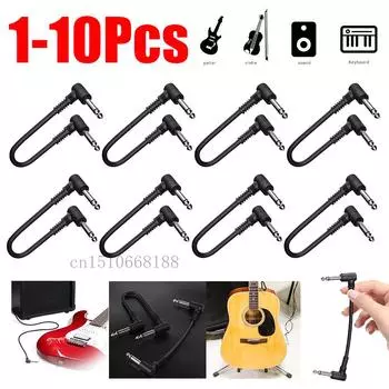 1-10Pcs Pedal Cable Musical Instruments Patch Cord 6.35 15cm Electric Guitar Effect Wire for Music Lovers Playing Accessories