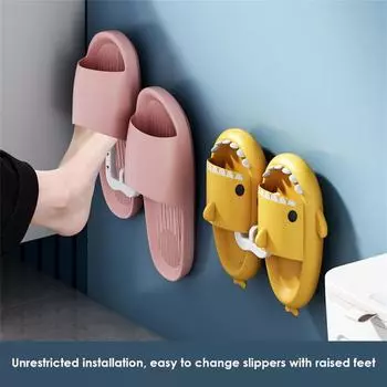 1~10PCS Punch-free Slipper Rack Bathroom Bedroom Wall Drainage Rack Storage Shoe Rack Press Type Shoe Brush Wall Mounted Slipper