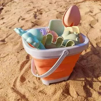 1/11 PCS Beach Sand Play Water Set Folding Bucket Summer Toys for Children Kids Outdoor Game Sandbox Accessories Random Color