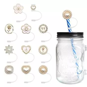 1/11 шт. Колпачок для соломинки для чашки, искусственный жемчуг, соломинка-топпер для стакана 30 и 40 унций, многоразовые пылезащитные наконечники для соломинок, защитные крышки, надежная крышка для напитков B