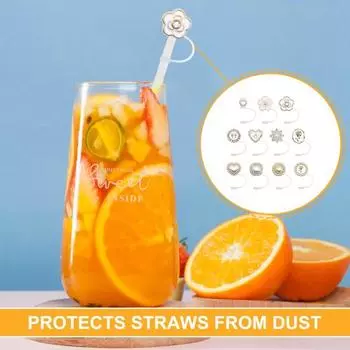 1/11 шт. Колпачок из соломы для чашки с искусственным жемчугом, соломенная насадка для 30 и 40 унций F