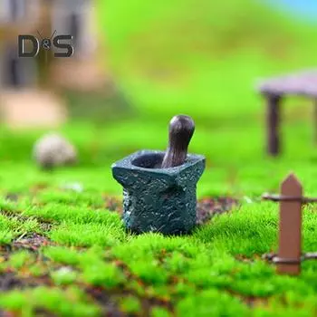 1:12 1:6 миниатюрных ступок и пестиков для кукольного домика, мини-смола, измельчитель трав, модель чаши, микропейзаж для кукольного домика, аксессуары чёрный/зелёный