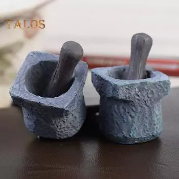 1:12 1:6 миниатюрных ступок и пестиков для кукольного домика, мини-смола, измельчитель трав, модель чаши, микропейзаж для кукольного домика, аксессуары зелёный/чёрный