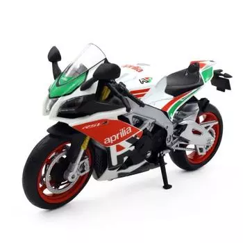 1/12 Aprilia RSV4 Модель мотоцикла из сплава, игрушечная литая игрушка с амортизаторами, модель мотоцикла, коллекция игрушек для мальчиков, подарки, украшения чёрный