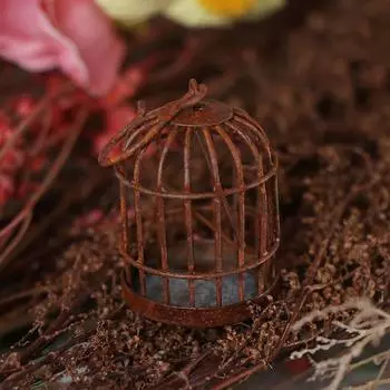 1:12 аксессуаров для кукольного домика, миниатюрная металлическая клетка для птиц, украшение для кукольного дома